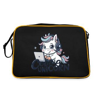 CODING UNICORN - Retro Bag - black/gold - Back
