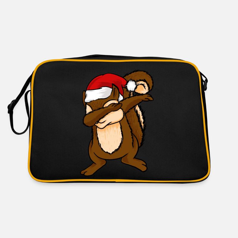 Dabbing Eichhörnchen mit Weihnachtshut Streifenhörnchen Dab Retro Tasche