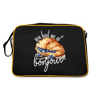 Vous m’avez eu chez Bonjour Croissant Myrtilles - Sac Retro - noir/or - Dos