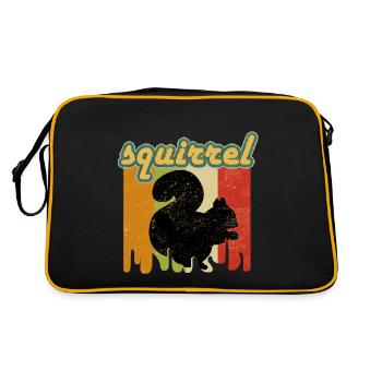Vintage Squirrel Chipmunks Rodent Animal Lover - Retro Bag - black/gold - Back