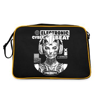 Electronic Cyber Beat Techno Shirt - Retro Bag - black/gold - Back