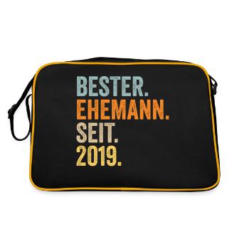 Meilleur mari de la Saint-Valentin depuis 2019 - Sac Retro - noir/or - Dos