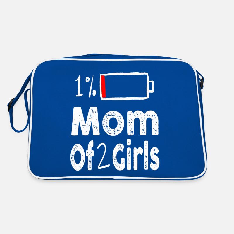 Mutter von 2 Mädchen Lustiger Muttertag Retro Tasche