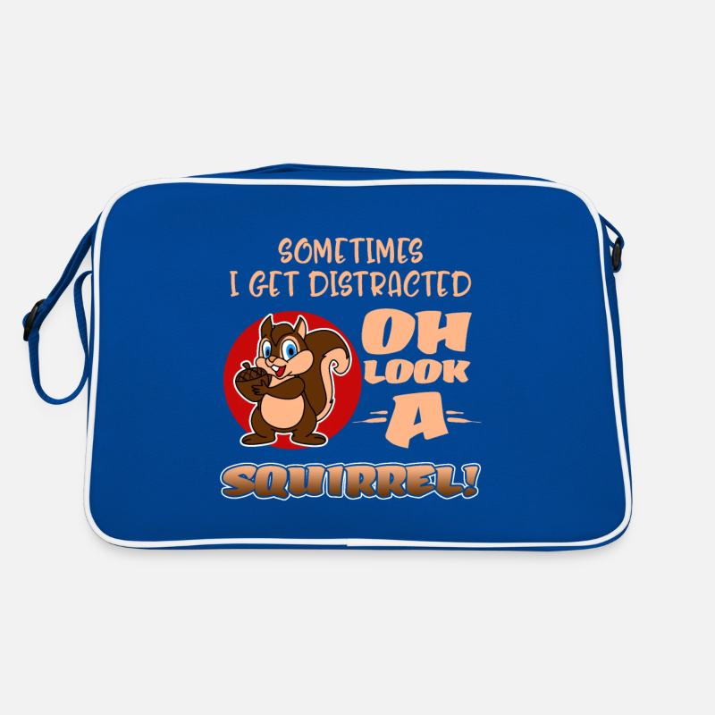 Sometimes I Get Distracted Oh Look A Squirrel! Fun Retro Bag