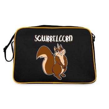 Squirrelcorn Funny Chipmunks Squirrel Unicorn Pun - Retro Bag - black/gold - Back
