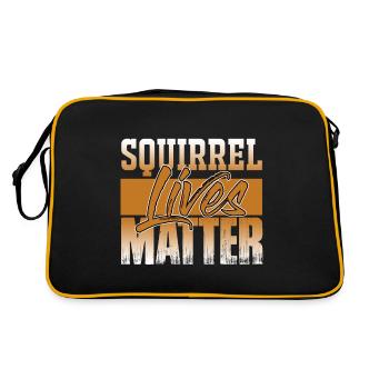Squirrel Lives Matter Cool Chipmunks Animal Lover - Retro Bag - black/gold - Back
