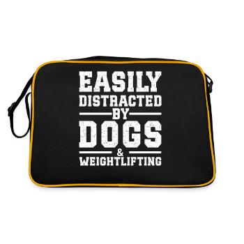 Easily Distracted By Dogs & Weightlifting - Retro Bag - black/gold - Back