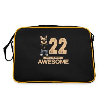 22 ans d’être un chien cool génial - Sac Retro - noir/or - Dos