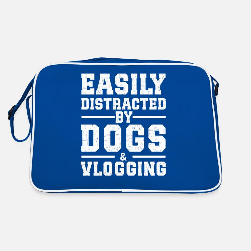 Easily Distracted By Dogs & Vlogging Retro Tasche