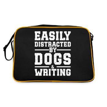 Easily Distracted By Dogs & Writing - Retro Bag - black/gold - Back