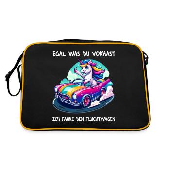 No matter what you're up to, I'll drive the getaway car - Retro Bag - black/gold - Back