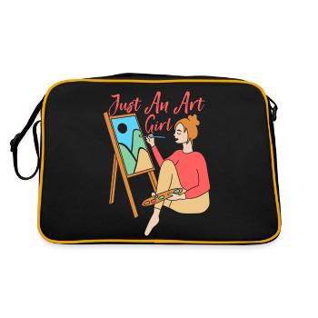 Artiste Peintre Graphique Juste Un Art Girl Cadeaux - Sac Retro - noir/or - Dos