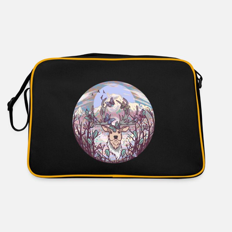 Hirsch Hirsche Natur Waldbewohner Rentier Reh Retro Tasche