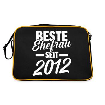 Valentinstag Beste Ehefrau Seit 2012 - Retro Tasche - Schwarz/Gold - Hinten