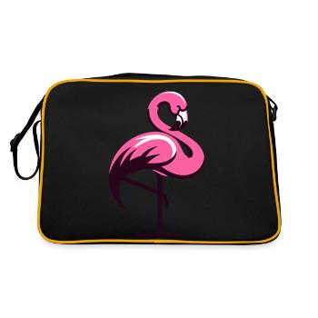 FLAMINGO - Retro Tasche - Schwarz/Gold - Hinten