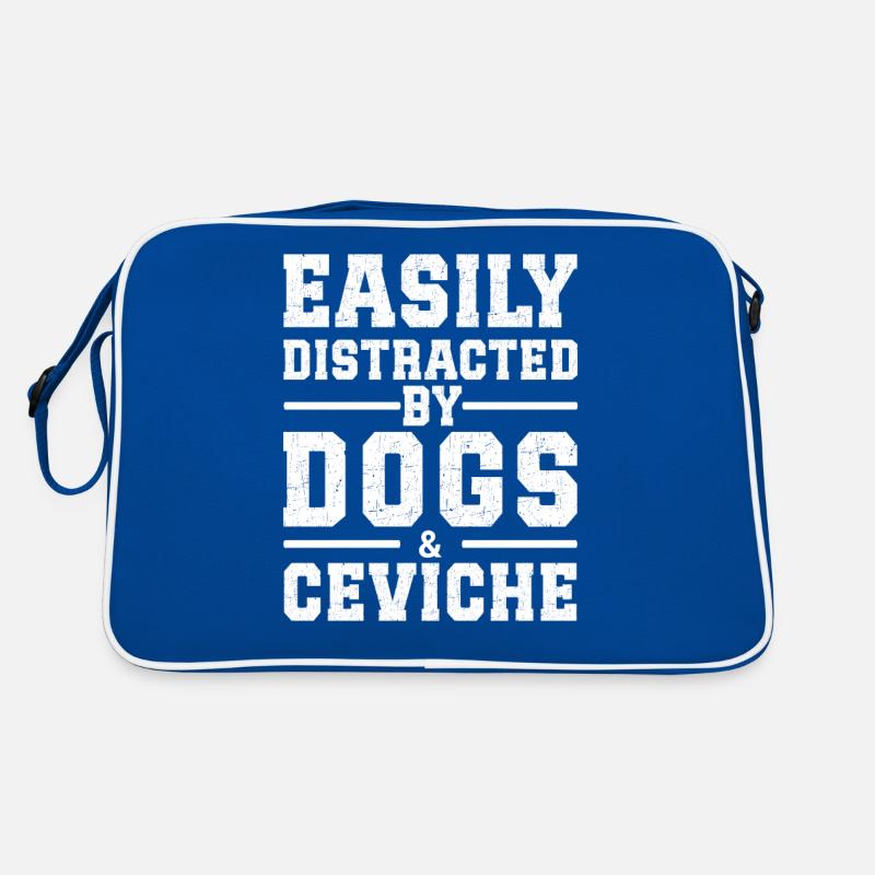 Easily Distracted By Dogs & Ceviche Retro Tasche