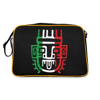symbole aztèque Maya mexicain Drapeau mexicain ancien azt - Sac Retro - noir/or - Dos