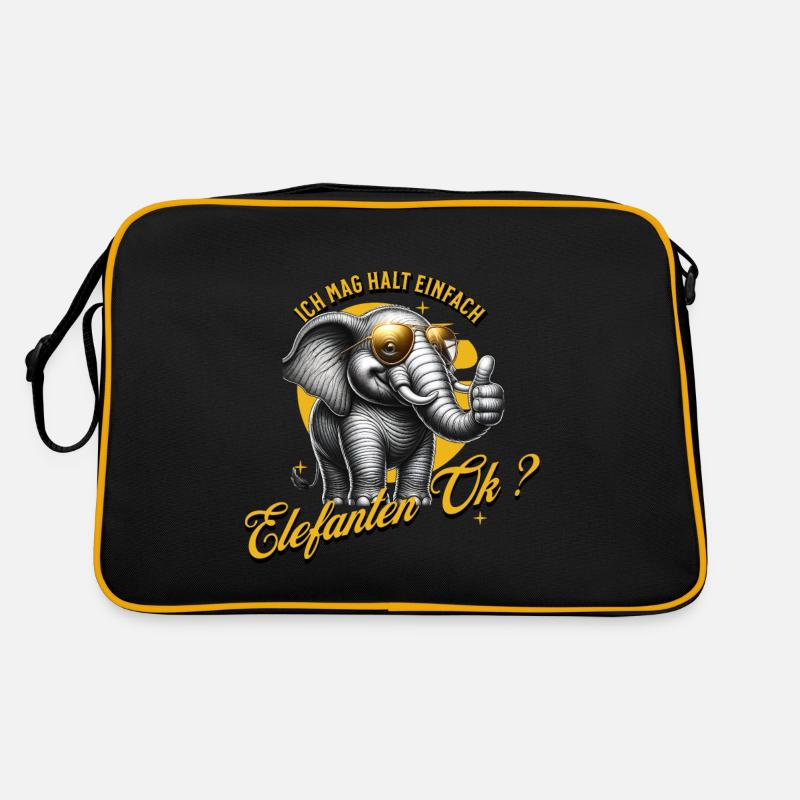 Ich mag halt einfach Elefanten Retro Tasche