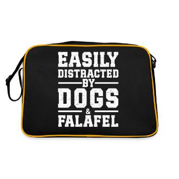 Facilement distrait par les chiens et les falafels - Sac Retro - noir/or - Dos