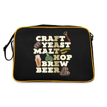 Craft Yeast Malt Hop Brew Beer - Perfect for - Retro Bag - black/gold - Back