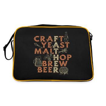 Craft Yeast Malt Hop Brew Beer - Perfect for - Retro Bag - black/gold - Back