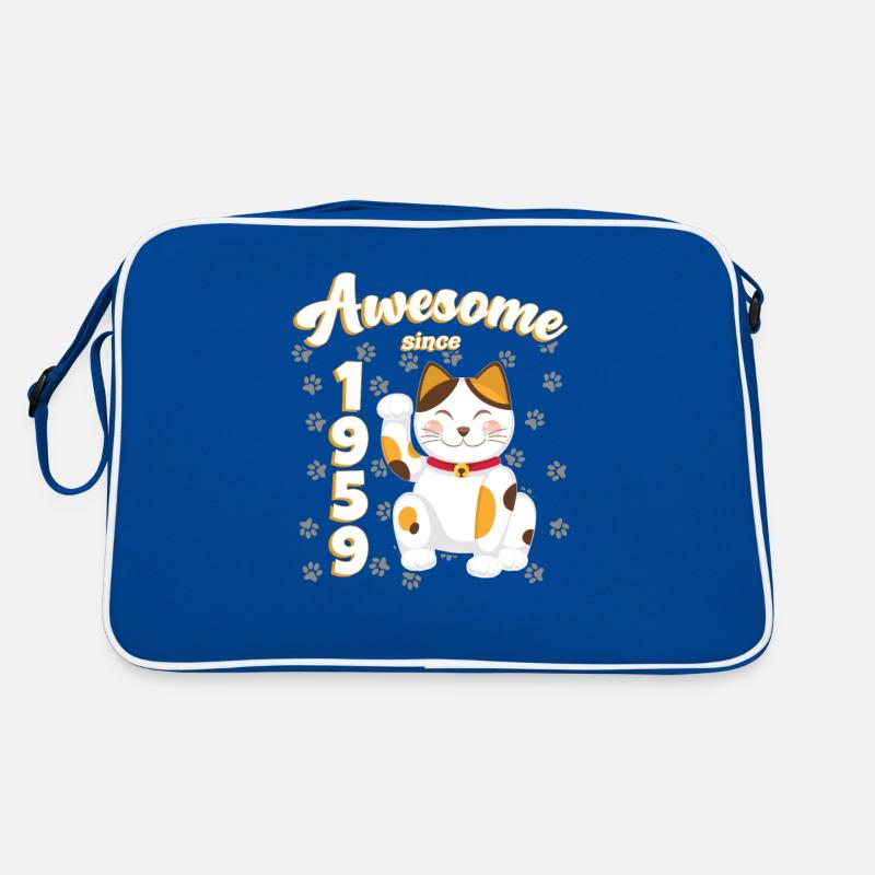 1959 Birthday Awesome since Cat Maneki neko Retro Bag