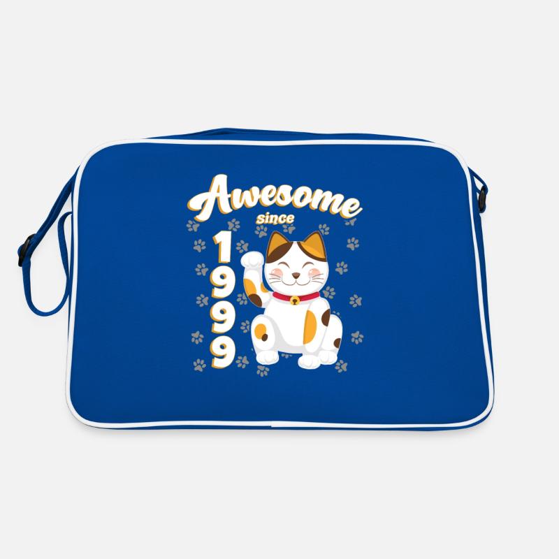 1999 Geburtstag Awesome since Katze Maneki neko Retro Tasche