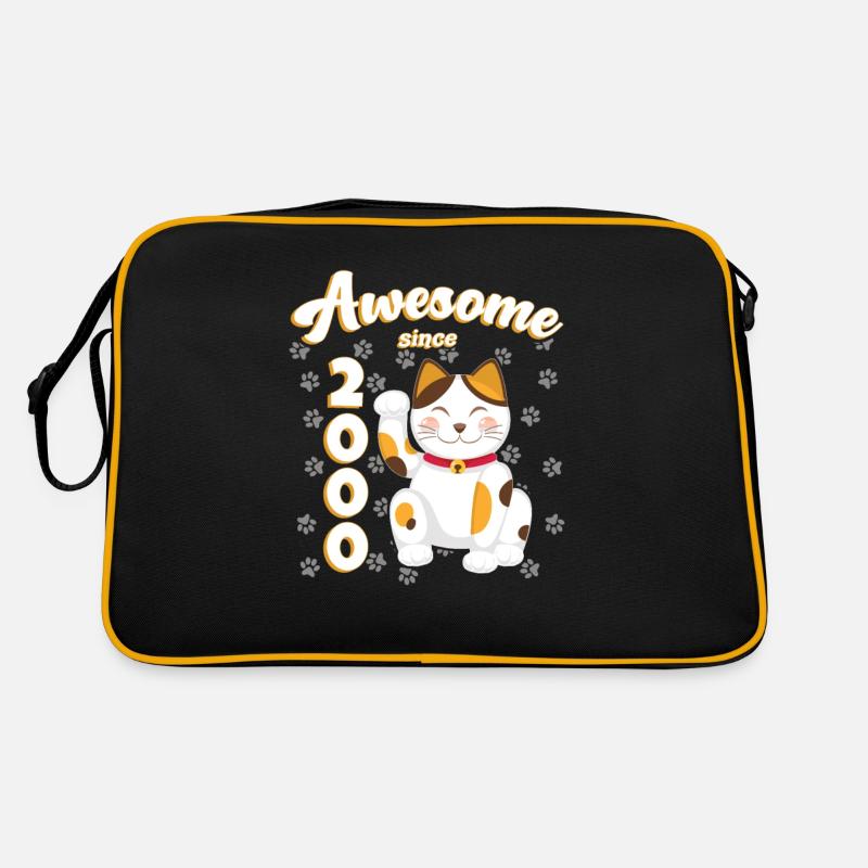 2000 Geburtstag Awesome since Katze Maneki neko Retro Tasche