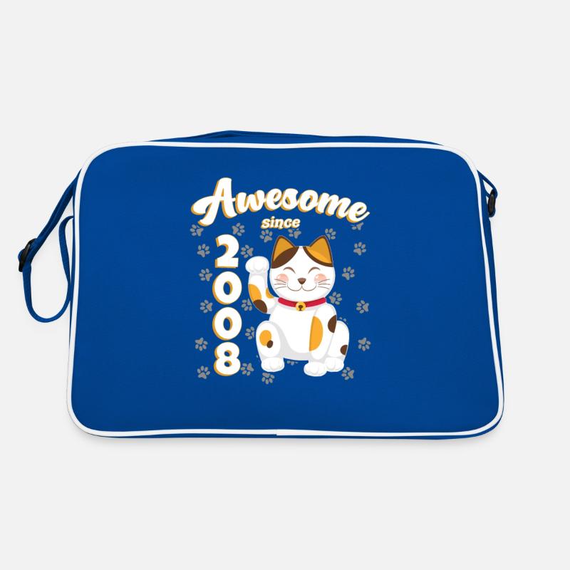 2008 Geburtstag Awesome since Katze Maneki neko Retro Tasche