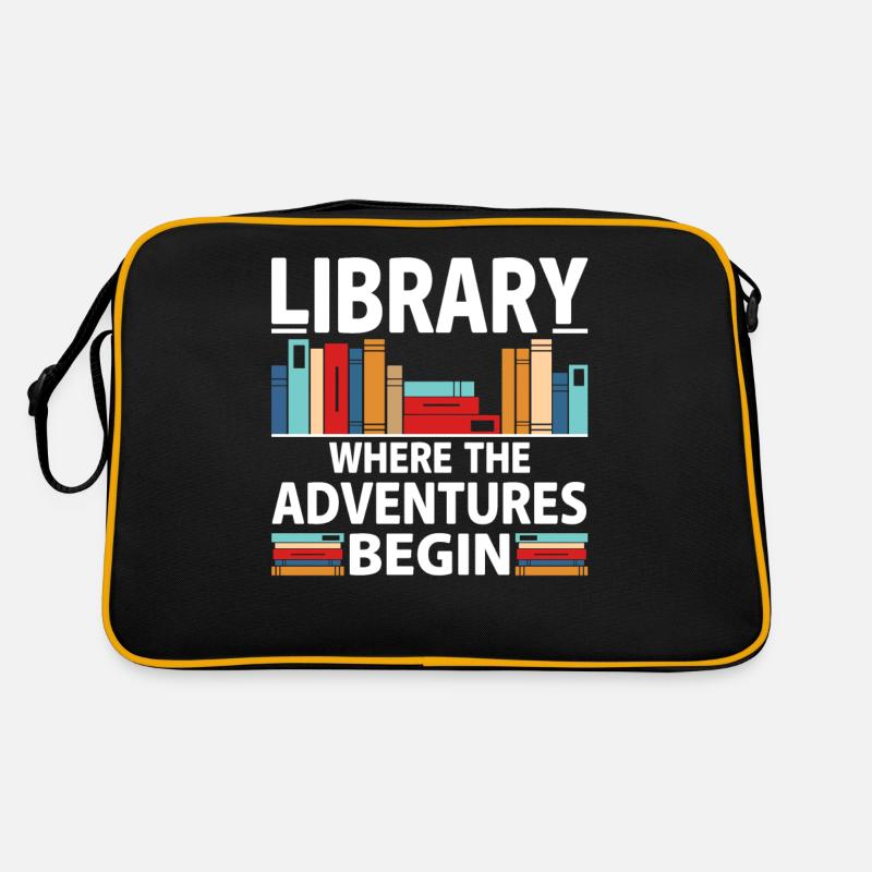 Bibliothek Wo Die Abenteuer Beginnen - Farbiges Retro Tasche