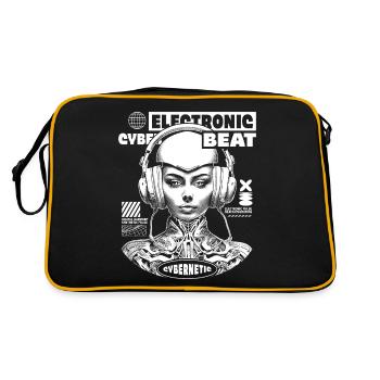 Electro Cyber Beat: Futuristic Music T-Shirt - Retro Bag - black/gold - Back