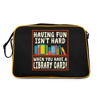 Fun isn't hard with a library card - Retro Bag - black/gold - Back