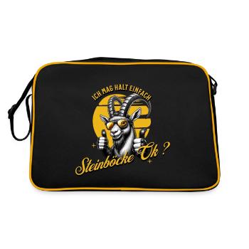J’aime juste les bouquetins - Sac Retro - noir/or - Dos