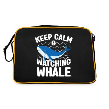 Keep Calm & Watching Whale Marine Aquarist cadeau - Sac Retro - noir/or - Dos