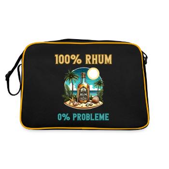 Rum 100% Alkohol Aperitif Karibischer Humor mit Freunden - Retro Tasche - Schwarz/Gold - Hinten