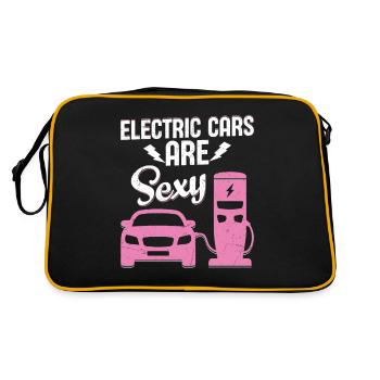 Electric Cars Are Sexy EV Driver Electric Vehicle - Retro Tasche - Schwarz/Gold - Hinten