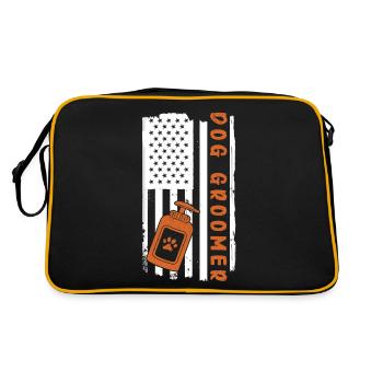 Toiletteur pour chiens et toilettage pour chiens - Sac Retro - noir/or - Dos