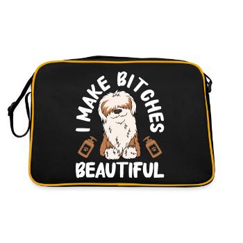 Toiletteur pour chiens et toilettage pour chiens - Sac Retro - noir/or - Dos