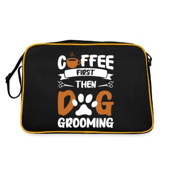Toiletteur pour chiens et toilettage pour chiens - Sac Retro - noir/or - Dos