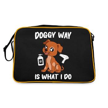 Toiletteur pour chiens et toilettage pour chiens - Sac Retro - noir/or - Dos