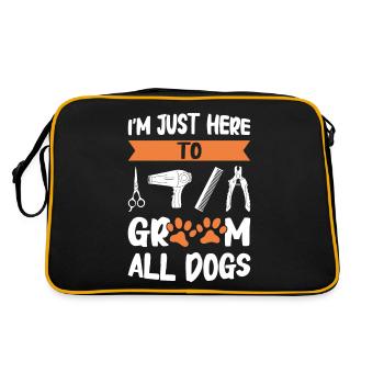 Toiletteur pour chiens et toilettage pour chiens - Sac Retro - noir/or - Dos