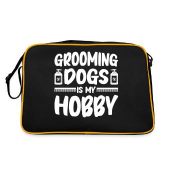 Toiletteur pour chiens et toilettage pour chiens - Sac Retro - noir/or - Dos