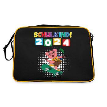 Inscription scolaire 2024 de l’école de la rentrée scolaire - Sac Retro - noir/or - Dos
