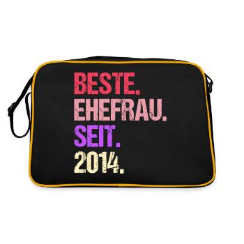 Valentine's Day Best Wife Since 2014 - Retro Bag - black/gold - Back