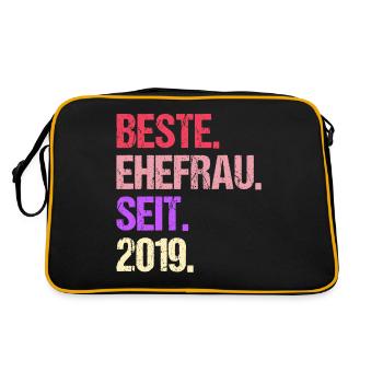 Meilleure épouse de la Saint-Valentin depuis 2019 - Sac Retro - noir/or - Dos
