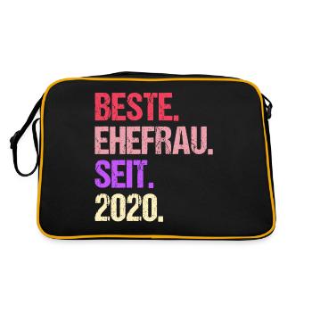 Valentinstag Beste Ehefrau Seit 2020 - Retro Tasche - Schwarz/Gold - Hinten
