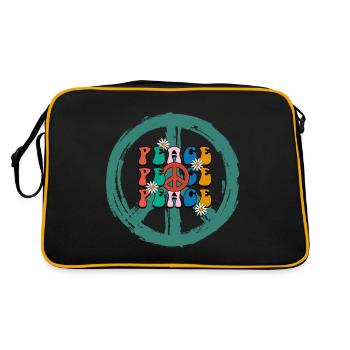 Design hippie des années 60 - Sac Retro - noir/or - Dos