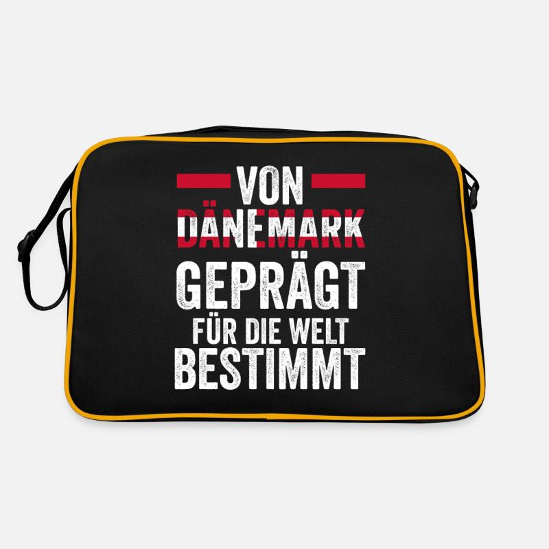 Dänen Dänisch Dänemark - Retro Tasche - Schwarz/Gold