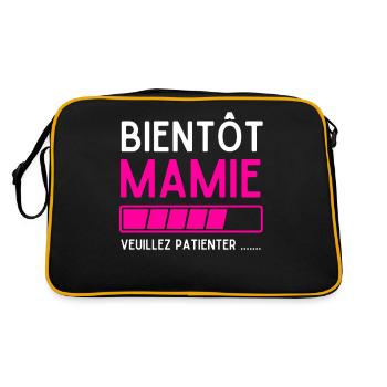 Bientôt mamie veuillez patienter - Sac Retro - noir/or - Dos