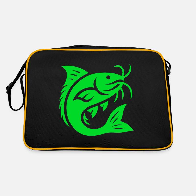 Poisson-chat, poisson-chat, poisson-chat vert, pêche au poisson, pêcheur Sac Retro